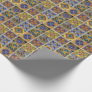 Papier Cadeau Carreaux Talavera mexicains