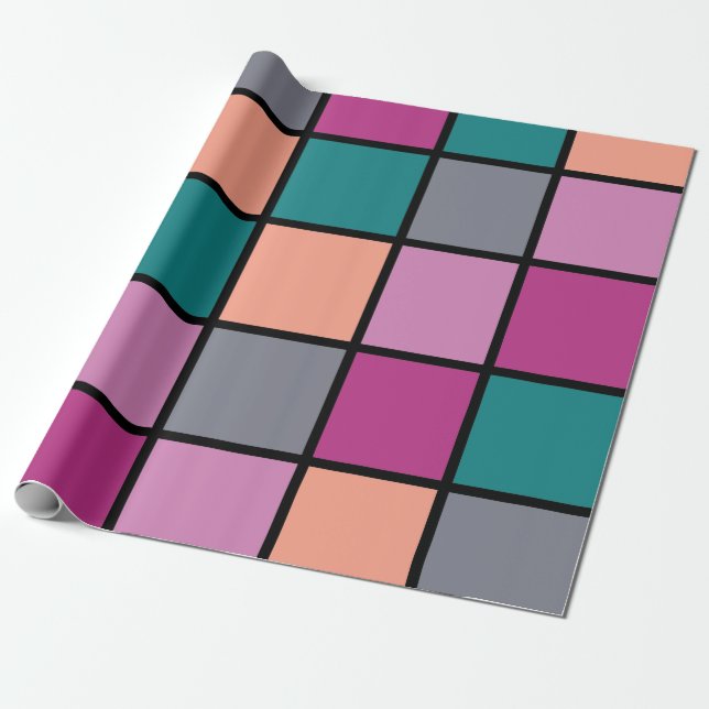 Papier Cadeau Carrelage coloré et tendance (Déroulé)