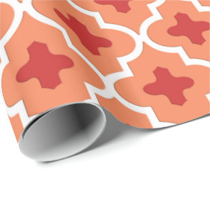Papier Cadeau Carrelage marocain classique, Mandarin Orange