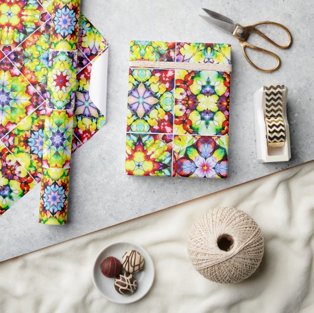 Papier Cadeau Carrelage méditerranéen, Carreaux d'encre d'alcool (Artisanat)