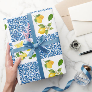 Papier Cadeau Carrelage Motif Pays Français Méditerranéen au Cit
