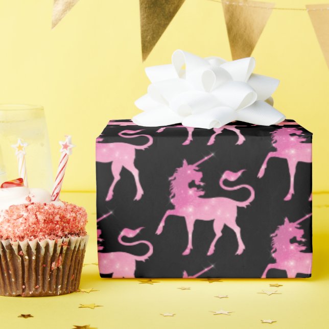 Papier Cadeau Carrelage rose magique unicorne carrelé motif (Fête d'anniversaire)