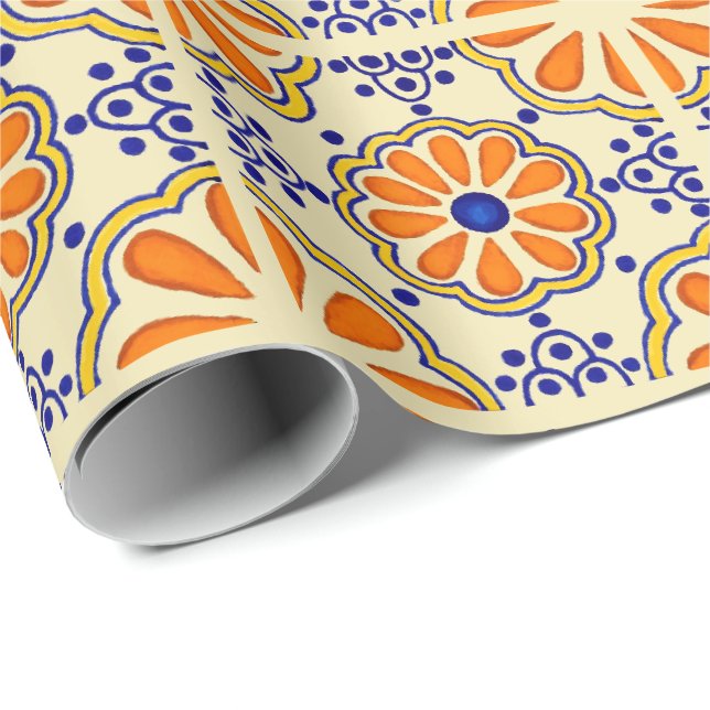 Papier Cadeau Carrelage Talavera (Coin rond)
