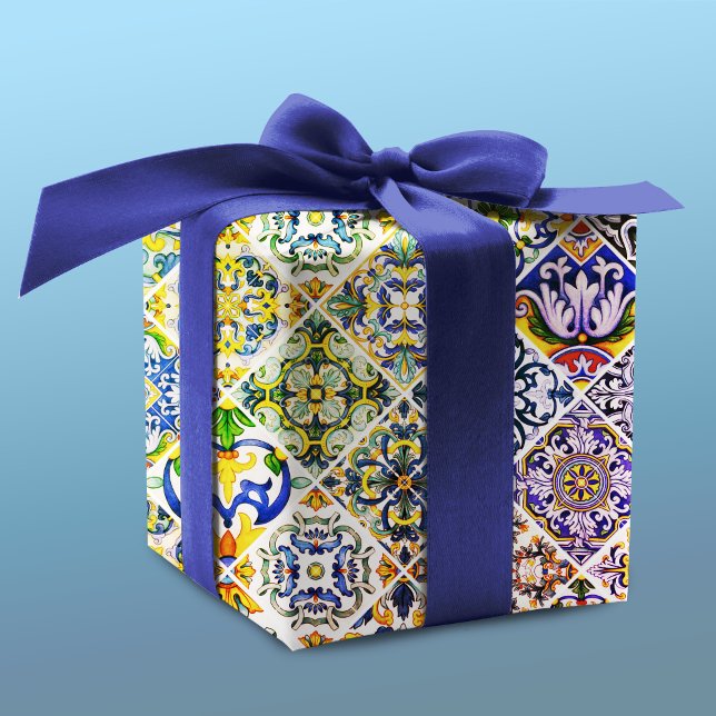 Papier Cadeau Carrelage vert méditerranéen sicilien (Créateur téléchargé)