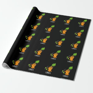 Papier Cadeau Carrer Carotte drôle Karate Pun Dark BG