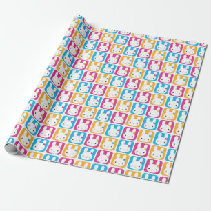 Papier Cadeau Carrés de Kawaii Bunny
