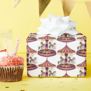Papier Cadeau carrousel carrelé mignon motif