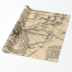 Papier Cadeau Carte 1777 de champ de bataille de George