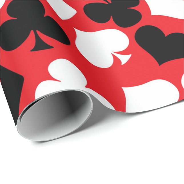 Papier Cadeau Carte Casino mignonne costume motif (Coin rond)