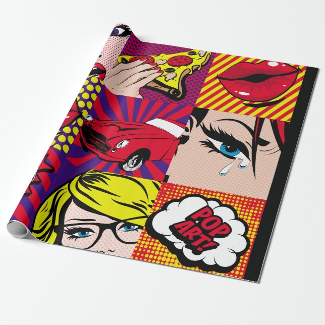 Papier Cadeau Carte d'art pop Illustration, art, bande dessinée, (Déroulé)