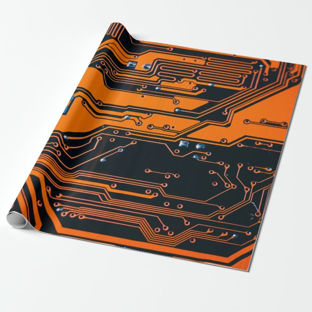 Papier Cadeau Carte de circuit. Matériel informatique électroniq (Déroulé)