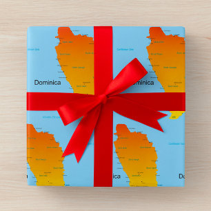 Papier Cadeau Carte De La Dominique