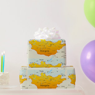 Papier Cadeau Carte de la Mongolie