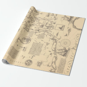 Papier Cadeau Carte de l'ancienne île de Rhode (1925)