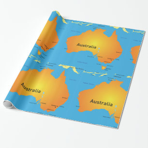 Papier Cadeau Carte De L'Australie