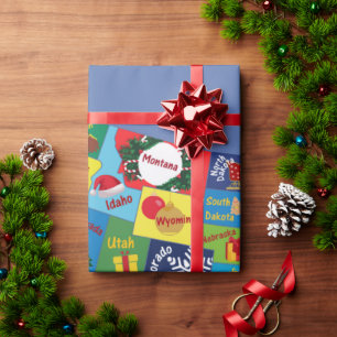 Papier Cadeau Carte de Noël USA