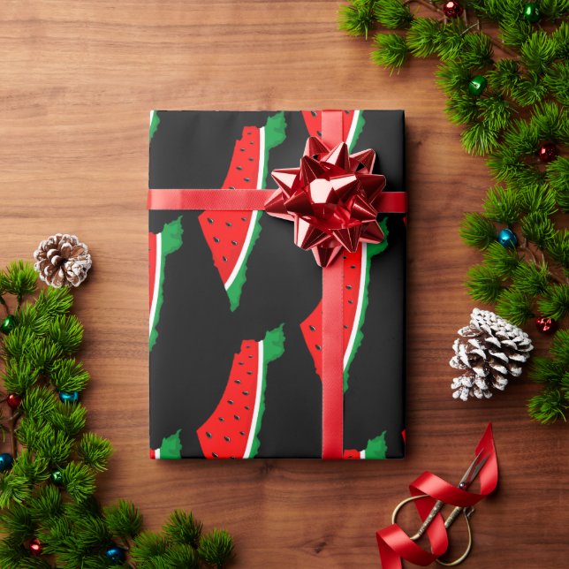 Papier Cadeau Carte de Palestine Watermelon Symbole de la libert (Cadeau de vacances)