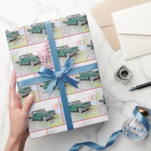 Papier Cadeau Carte De Route De 1955