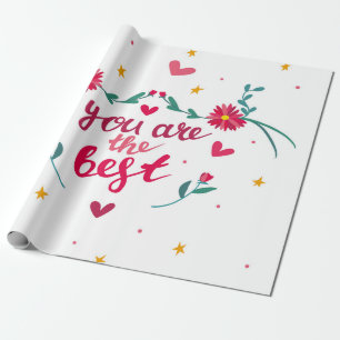 Papier Cadeau Carte de voeux de Saint Valentin avec les coeurs, 