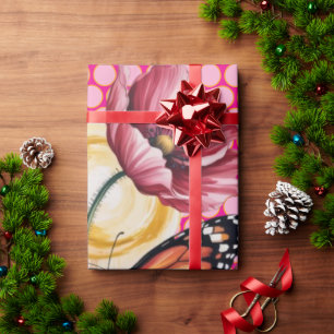 Papier Cadeau Carte de vœux florale à l'aquarelle élégante