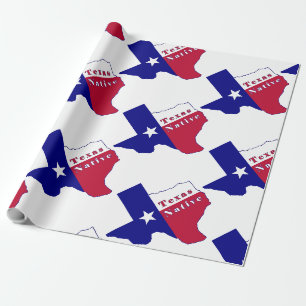Papier Cadeau Carte des drapeaux autochtones du Texas