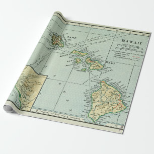 Papier Cadeau Carte des îles de l'Ancien Hawaï (1921) Hawaï V