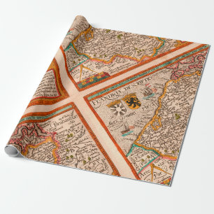 Papier Cadeau Carte du comté de Flandre (1609)