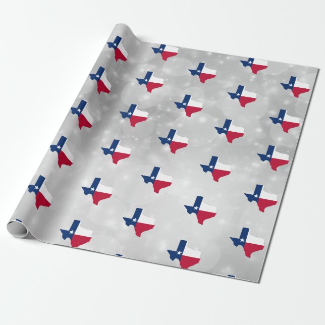 Papier Cadeau Carte du drapeau de l'État du Texas (Déroulé)