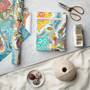 Papier Cadeau Carte du monde 