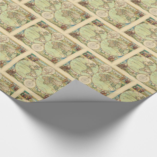 Papier Cadeau Carte du monde antique #4 (Coin)