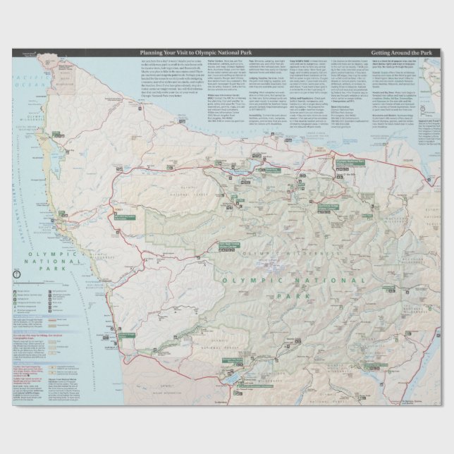 Papier Cadeau Carte du parc national olympique (2010) (Plat)