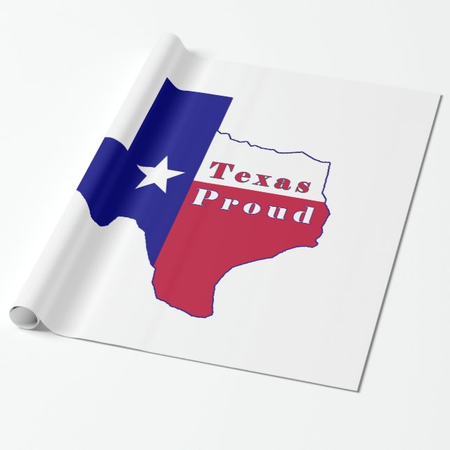 Papier Cadeau Carte du Texas Proud (Déroulé)