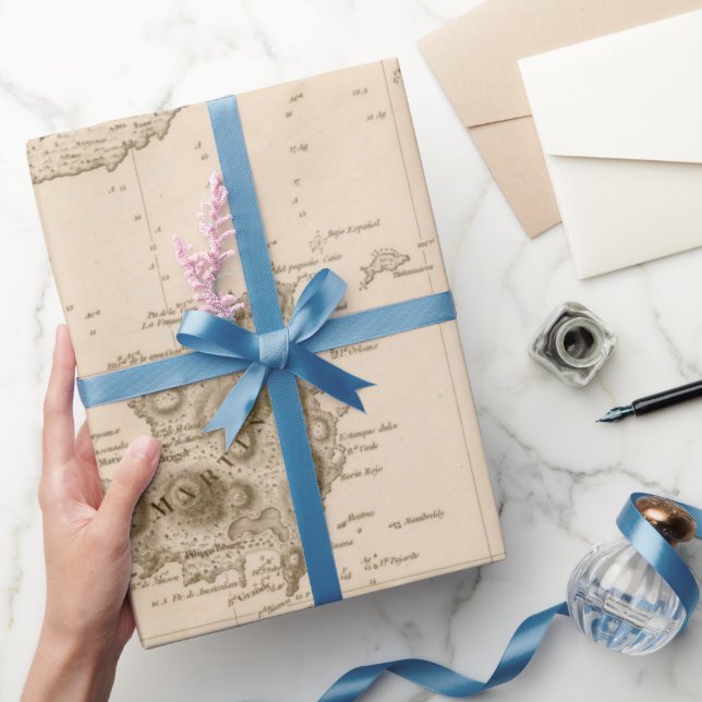 Papier Cadeau Carte du Vieux St Martins, Anguilla et St Barts Is (Cadeaux)