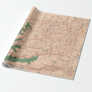 Papier Cadeau Carte forestière nationale Old Lewis and Clark (1