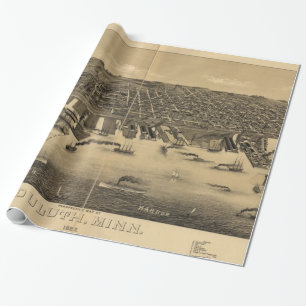 Papier Cadeau Carte imagée vintage de Duluth Minnesota (1887)