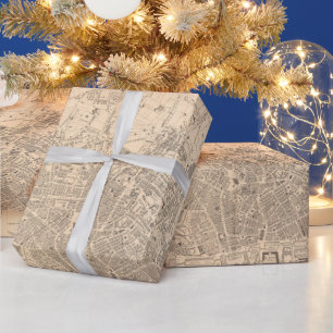 Papier Cadeau Carte Old Liverpool England (1851) Vintage UK City