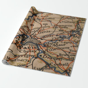 Papier Cadeau Carte Paris
