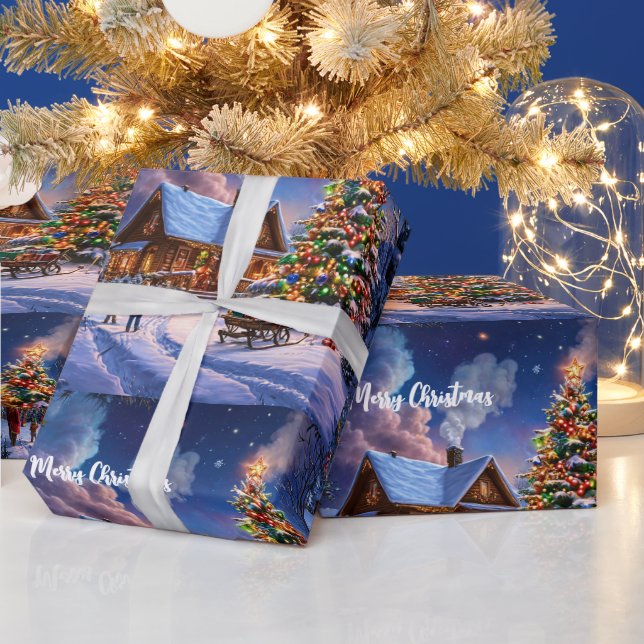 Papier Cadeau Carte postale de Noël (Vacances)