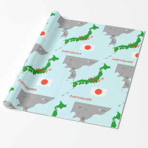 Papier Cadeau Carte sismique du séisme au Japon