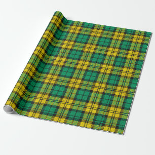 Papier Cadeau Carte Tartan Campbell Blackwatch jaune vert
