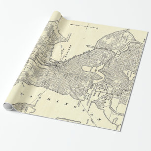 Papier Cadeau Carte vintage de Seattle (1914)