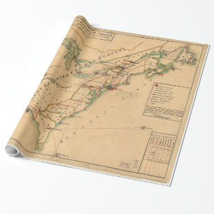Papier Cadeau Carte vintage des forces britanniques en Amérique