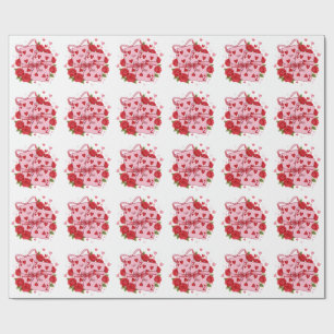 Papier Cadeau Cartes à jouer vintage Cœurs Saint-Valentin Coquet