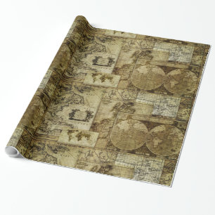 Papier Cadeau Cartes antiques anciennes du monde