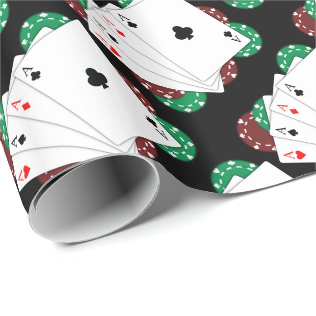Papier Cadeau Cartes de jeu d'as de tisonnier (Coin rond)