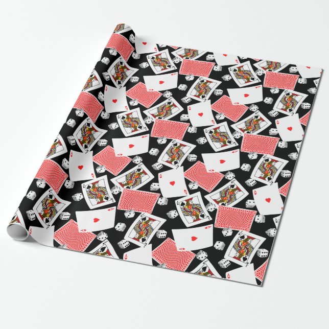 Papier Cadeau Cartes et dés (Déroulé)
