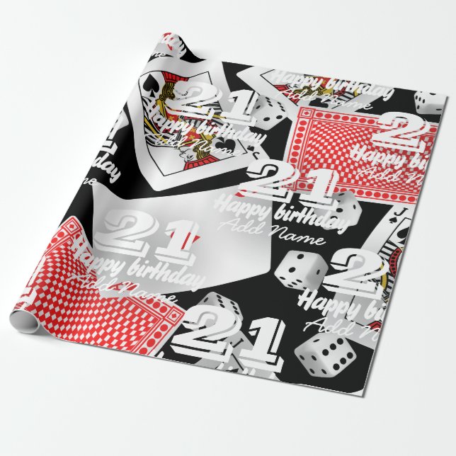 Papier Cadeau Cartes et dés (Déroulé)