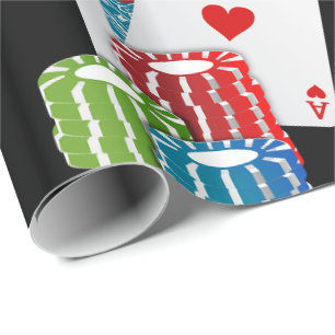 Papier Cadeau Cartes et puces de nerf de boeuf de casino de Las