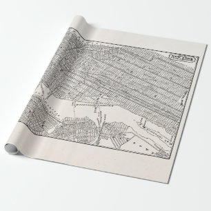 Papier Cadeau Cartes vintages de la carte NYC de New York City