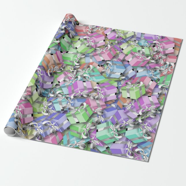 Papier Cadeau carton pastel papier d'emballage (Déroulé)